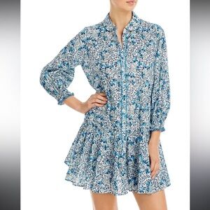 Poupette St Barth Mini Dress Tesorino Blue Mini Jonquille size small/medium